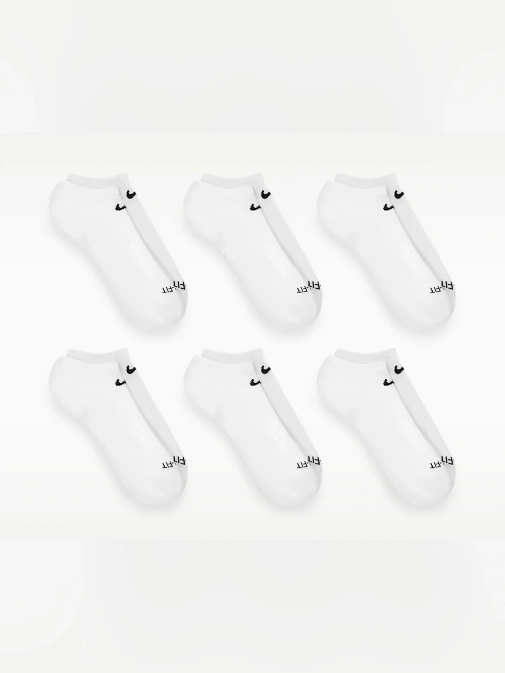 Nike Everyday Plus Cushioned Training No-Show Socks (6 Pairs) - SX6900-100 - NWT